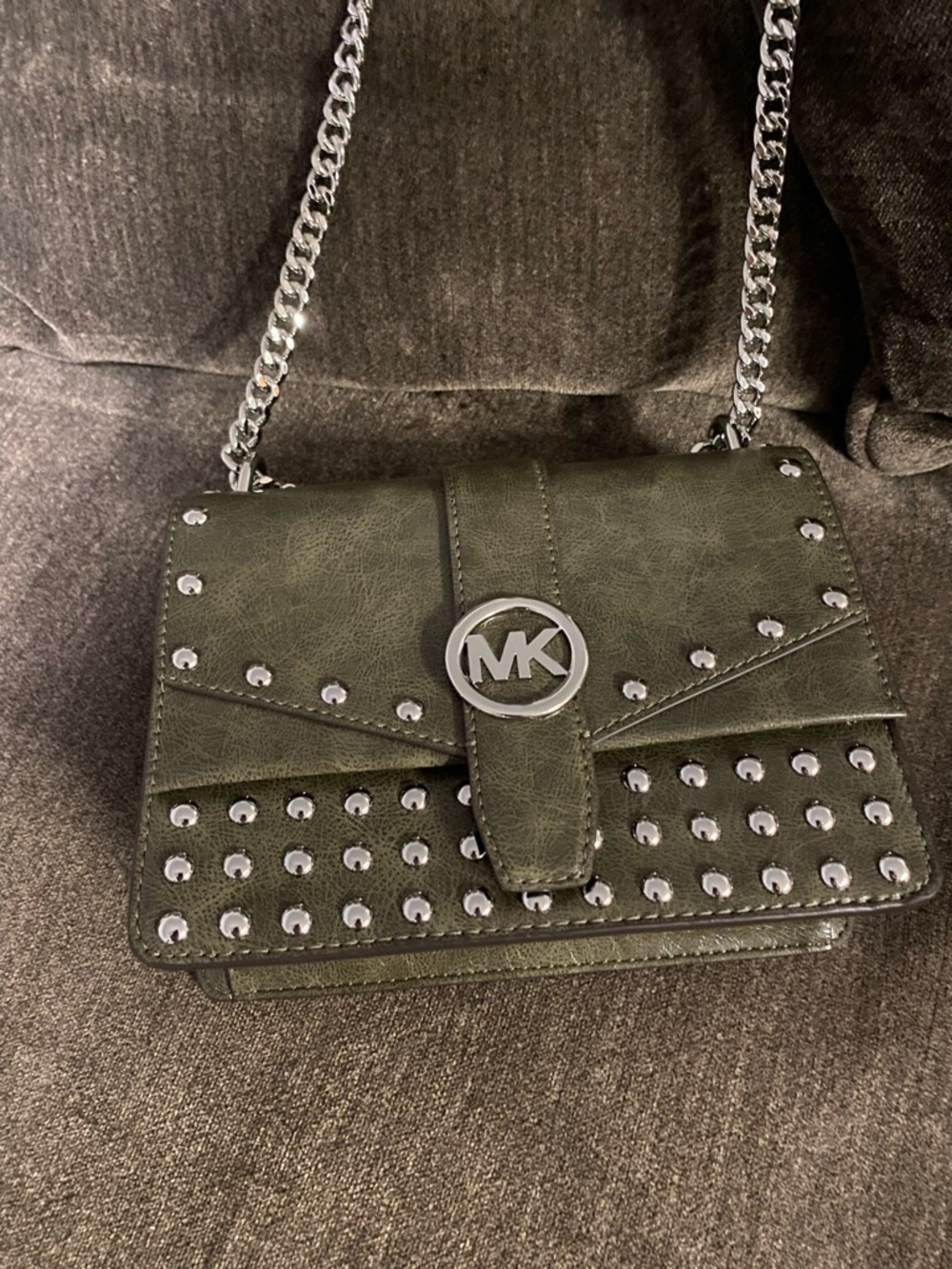 Michael Kors Greenwich Small Studded Distressed Crossbody Bag - Picture 2 of 5